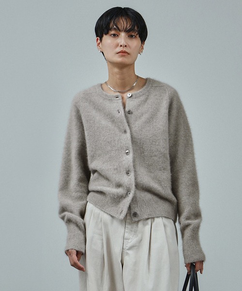 セール】フォックスカシミヤ混 前後2WAYカーディガン / セットアップ