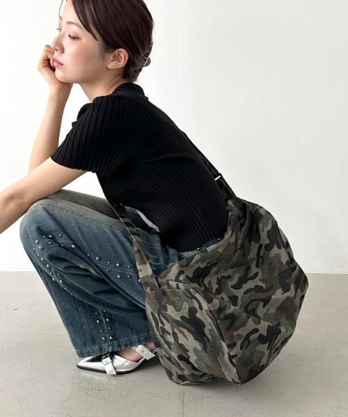 セール】迷彩柄キャンバスショルダーバッグ（ショルダーバッグ）｜Bamm