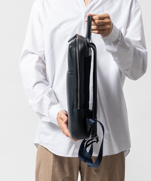 セール】薄マチ ダブルジッパー シュリンクレザー スマート コンパクト