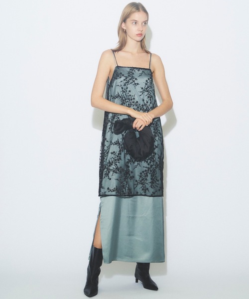 yae（ヤエ）の「Flower spangle camisole dress/フラワースパンコール