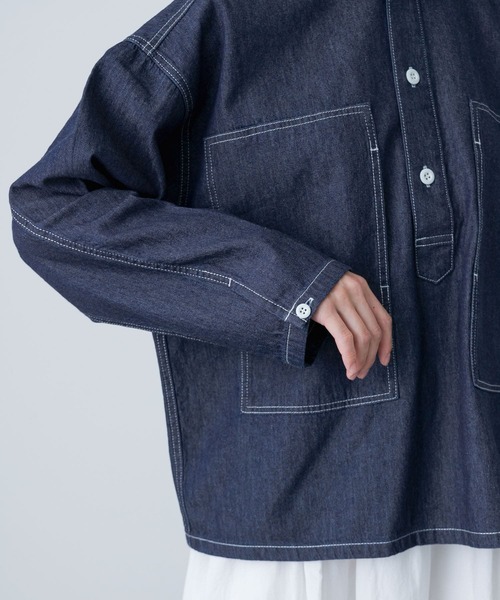 かぐれ（カグレ）の「デニムプルオーバーシャツ（シャツ/ブラウス