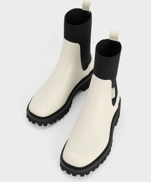 ニットソックス リッジッドソールチェルシーブーツ（ブーツ）｜CHARLES