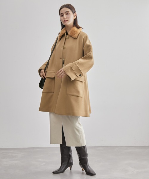 ROPE'（ロペ）の「【2way】ノーカラー/エコファー付け襟 メルトン A