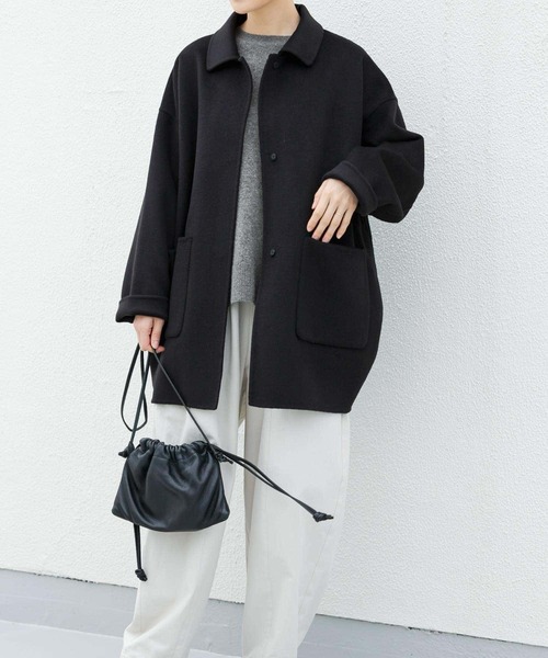 かぐれ（カグレ）の「ウールステンカラーショートコート（ステンカラー