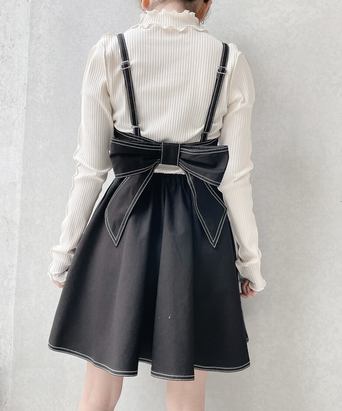 lilLilly（リルリリー）の「バックリボンデニムワンピース（ワンピース