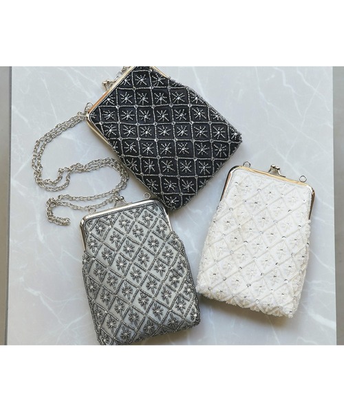 ビーズ刺繍がま口ショルダーバッグ（ショルダーバッグ）｜RUIRUE