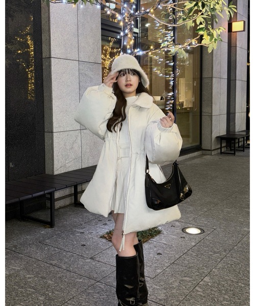 3wayドロスト中綿ダウンコート / スタンドカラー（ダウンジャケット