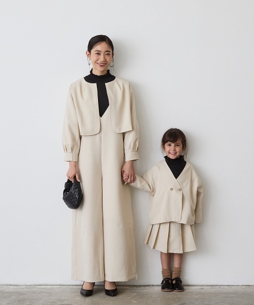 ノーカラージャケットプリーツスカートセットアップ（スーツセット