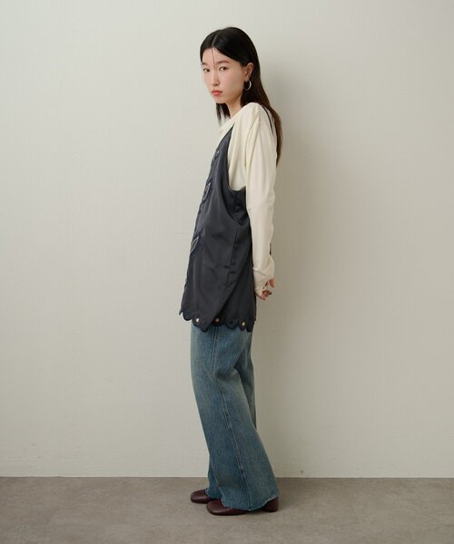 セール】サテン刺繍キャミチュニック（キャミソール）｜Omekashi