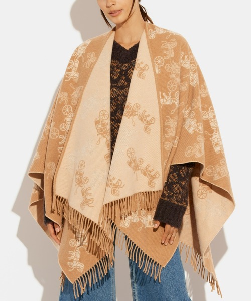 COACH（コーチ）の「リバーシブル ホース アンド キャリッジ ポンチョ