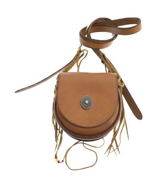 ブランド古着】フラワーコンチョ付き サドルレザー丸型メディスン