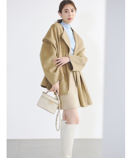 CELFORD（セルフォード）の「ミドル丈リバーコート（ノーカラーコート