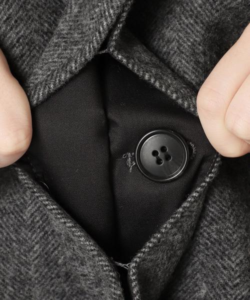 追加》尾州ウールスーパー100Aラインコート（ステンカラーコート