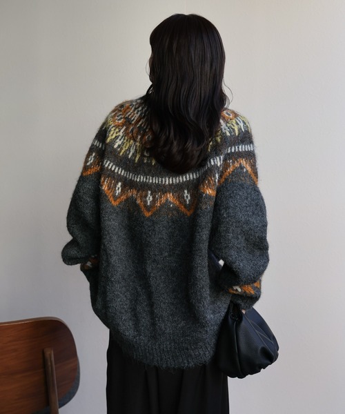 セール】ノルディック柄ニットプルオーバー（ニット/セーター）｜ap