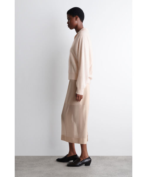 COS カシミアポロセーター ストーン ブラッシュドカシミヤポロセーター