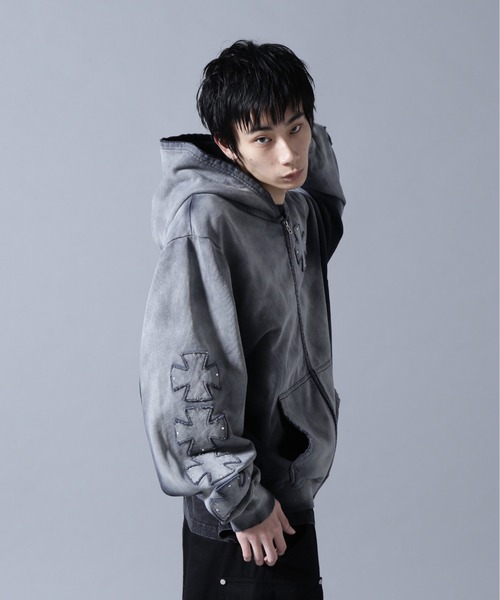 DankeSchon/ダンケシェーン/SPRAY PIGMENT SWEAT ZIP HOODIE（パーカー