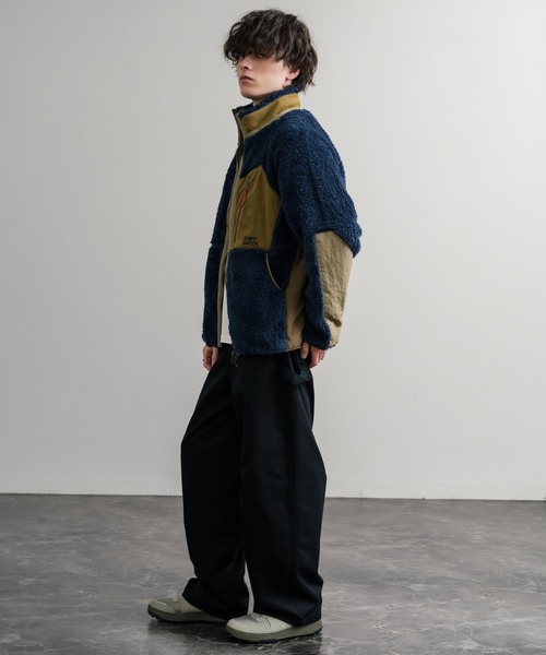 KRIFF MAYER クリフメイヤー スタンドネック異素材配色切替ダブル