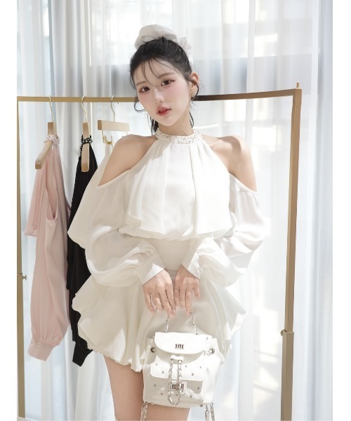 パールネックアメスリブラウス（シャツ/ブラウス）｜Darich