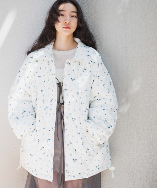 WEGO（ウィゴー）の「WEGO/フラワーキルティングブルゾン（ダウン