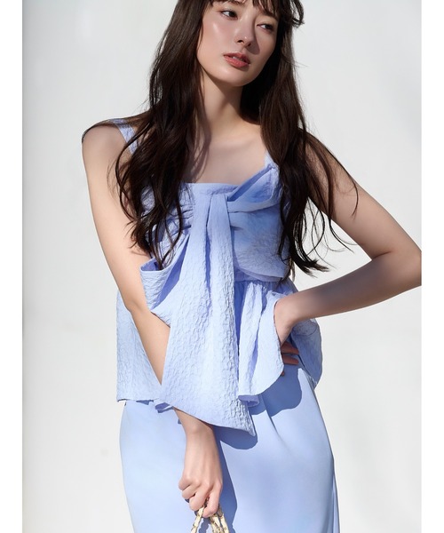 FRAY I.D（フレイアイディー）の「ペプラムリボントップス