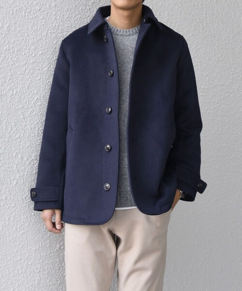 SHIPS any: ウォーム メルトン シングル Pコート◇（ピーコート
