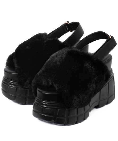 セール】【25AW新作】【R&E】クロスファーバックベルト厚底サンダル