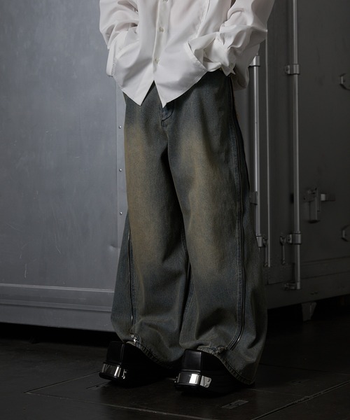 GRANCY】ZipDesign Buggy DenimPants / ジップデザイン バギーデニム