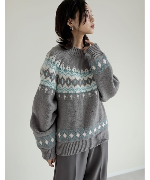 セール】[2024-25 WINTER COLLECTION]ノルディック柄ニットプル