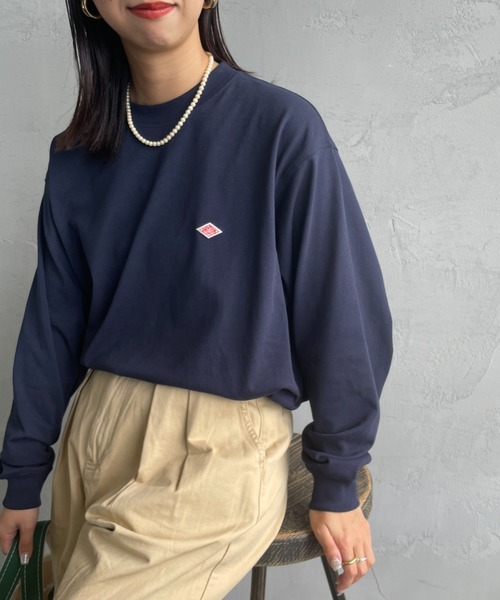 DANTON/ダントン] ワンポイントロゴ クルーネックロンT（Tシャツ