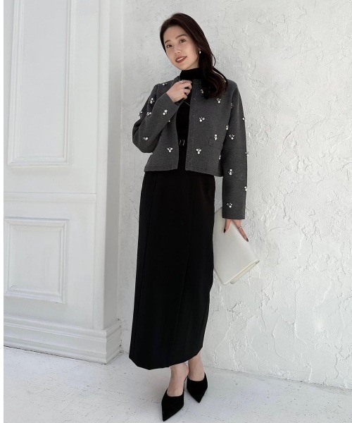 anuans（アニュアンス）の「ビジューニットジャケット（カーディガン