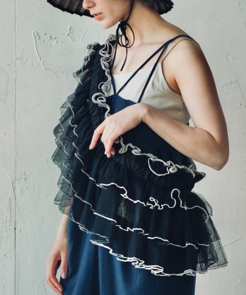 DORA TIER TULLE - MIDI / チュールフリルバッグ - ミディ（ボディ