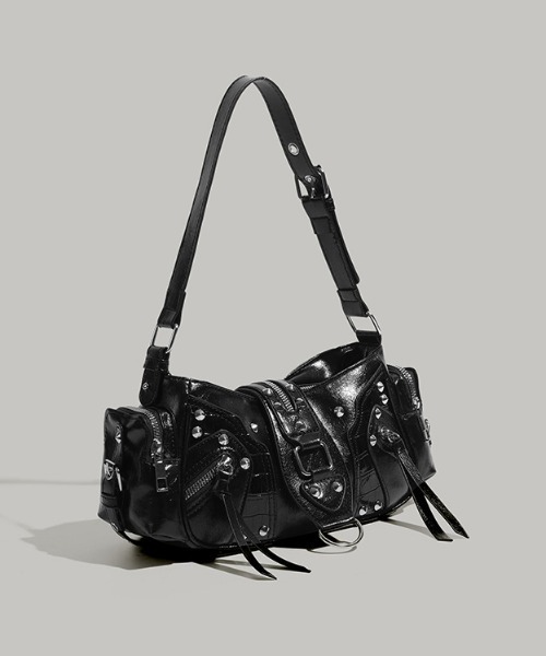 セール】ベルト デザイン スタッズ y2k トート ショルダーバッグ