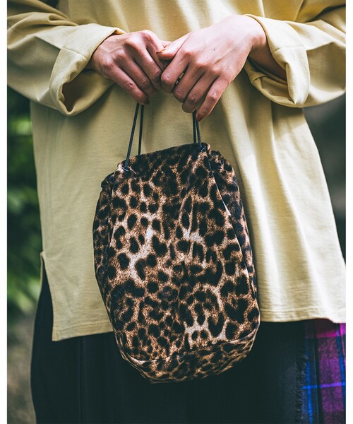 BAG'n'NOUN × fennica / 別注 レオパード柄 スピンドル バッグ S