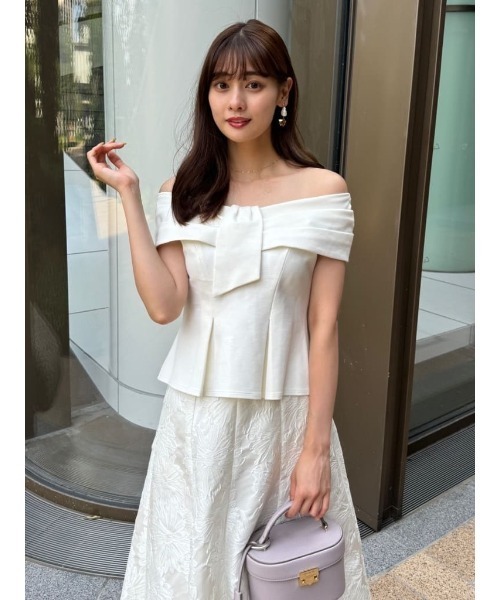 Lily Shawl Peplum Top（Tシャツ/カットソー）｜Her lip to（ハー