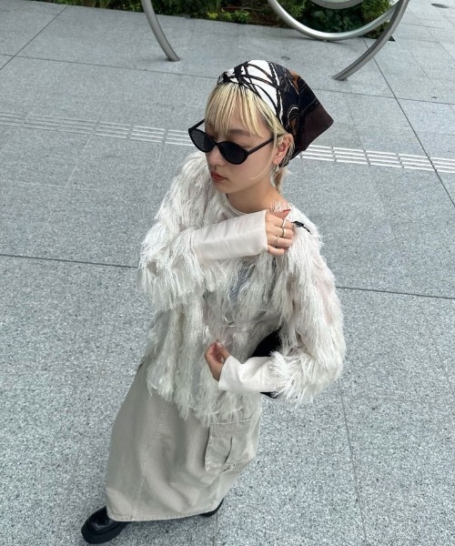 Ameri（アメリ）の「FULL FRINGE OVER TOP（Tシャツ/カットソー）」 - WEAR