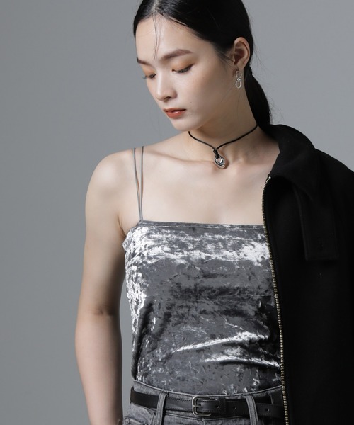 セール】カップ付きベロアキャミソール（キャミソール）｜NANO