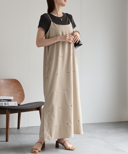 セール】フラワー刺繍 キャミワンピース/flower（ワンピース