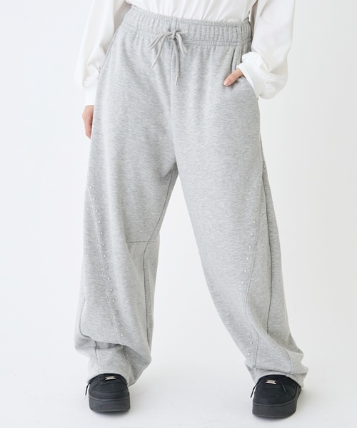 セール】【LTXC】【起毛】スタッズカーブスウェットパンツ（スウェット