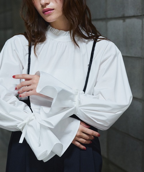 セール】【SINN】ボウタイ前後2WAYブラウス/リボンブラウス（シャツ