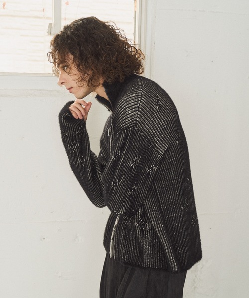 casper john フェザードライバーズニット ブラック S CASPER JOHN