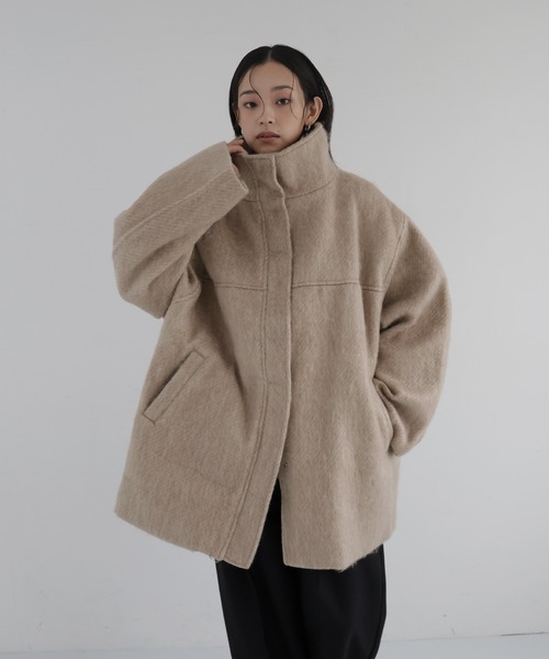 hellam（へラム）の「シャギースタンドカラーコート（ステンカラー