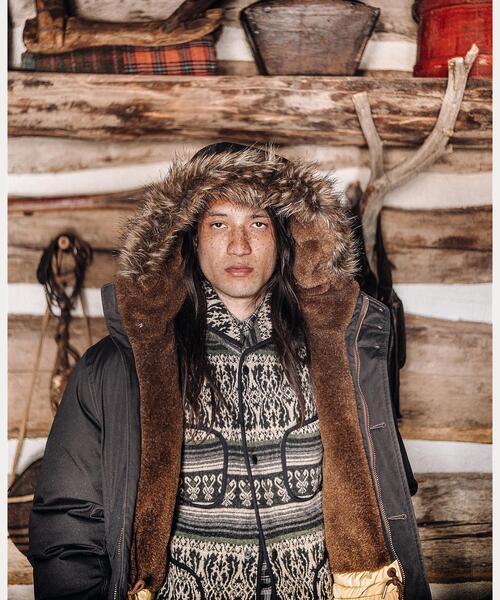 RRL（ダブル アール エル）の「フェイクファートリム オイルクロス