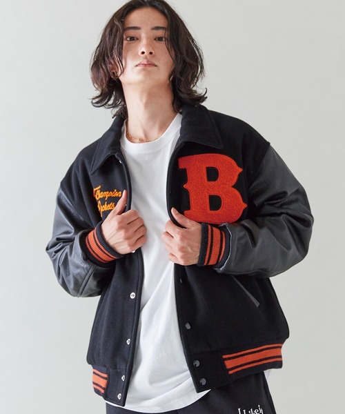 BUTWIN（バトウィン）の「[本革]BUTWIN/LEATHER×WOOLスタジャン