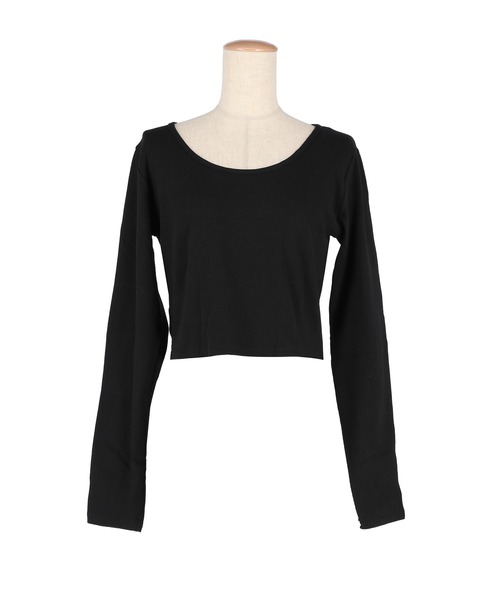 前後2WAY クロップド丈リブトップス（Tシャツ/カットソー）｜coca