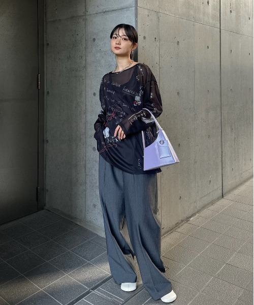 Ameri（アメリ）の「Gabrielle×AMERI 10TH HISTORY SHEER TOP（Tシャツ