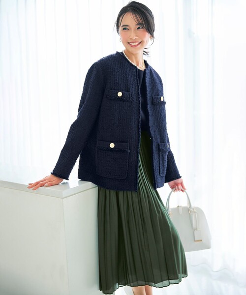 セットアップ対応】トリアセダブルジョーゼット ブラウス（シャツ