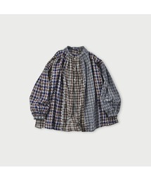 45R（フォーティファイブアール）の「藍ざっくりネルフリルブラウス