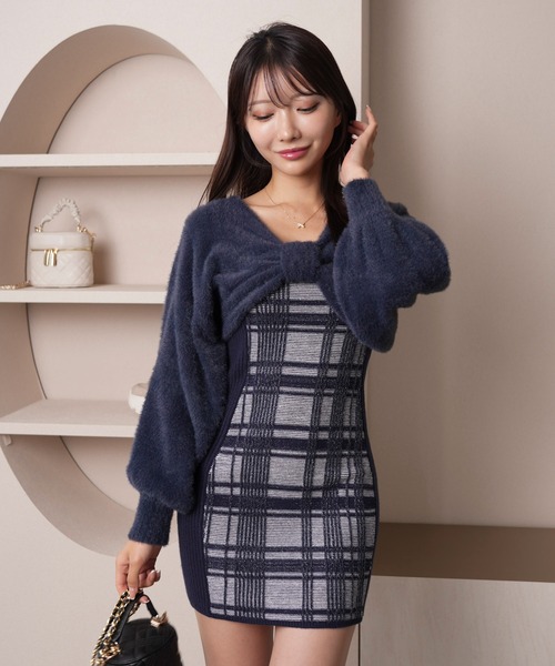 LIPSERVICE（リップサービス）の「リボンフェザーアンサンブルニット