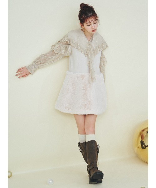 LILY BROWN（リリーブラウン）の「2WAYファードッキングミニワンピース