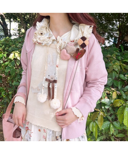 PINK HOUSE（ピンクハウス）の「クッキーラビッツプリントフード付き